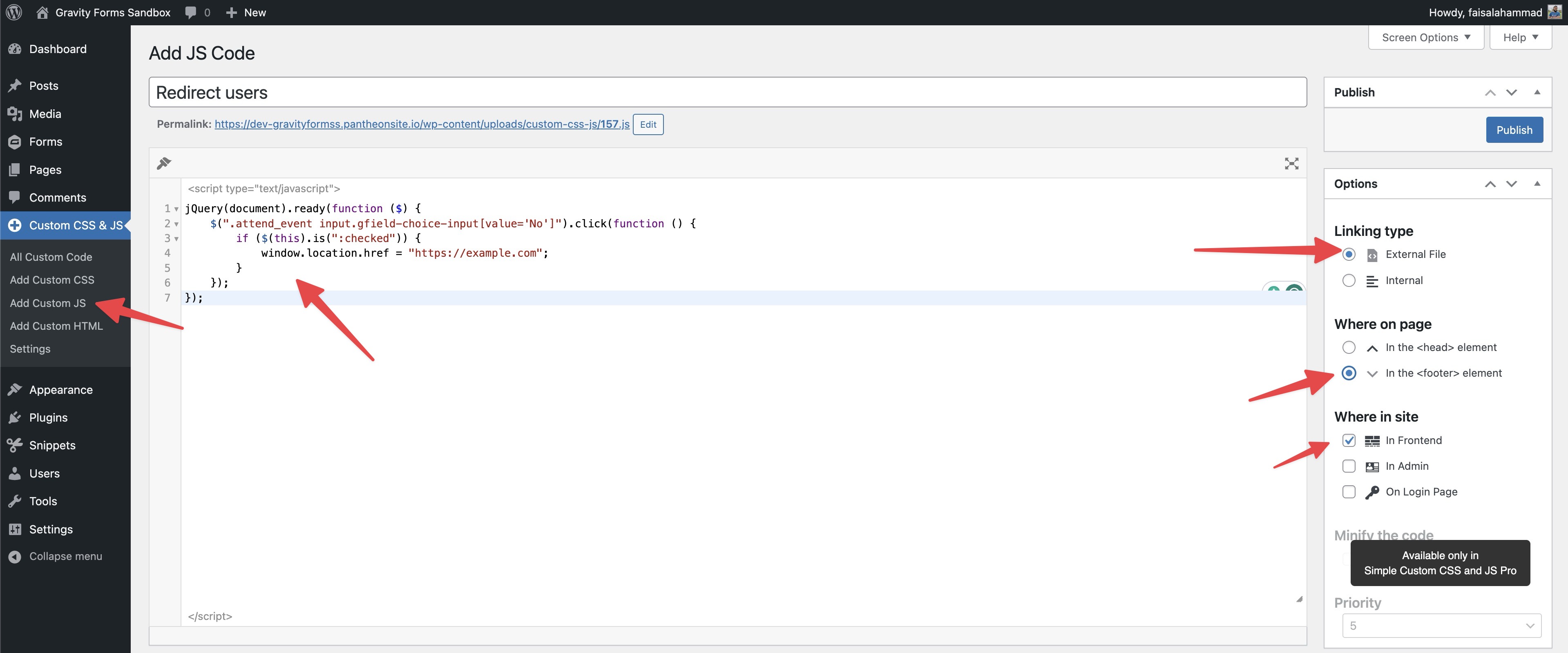custom javascript